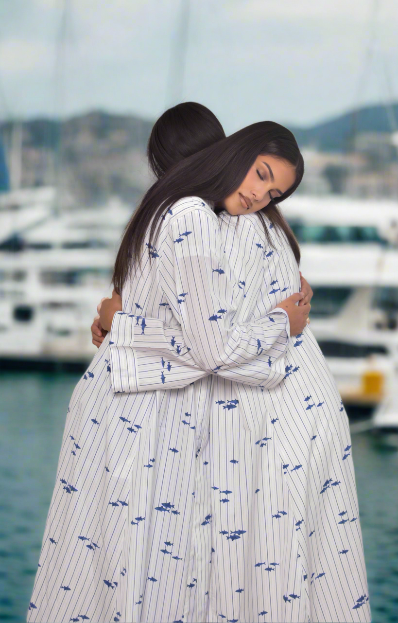 Kibaya Marina rayures bleues
